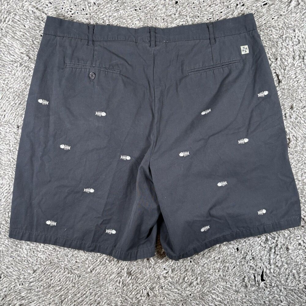 Castaway Nantucket Chino Shorts Men’s Size 42 Black Fishbone Embroidery Golf - Picture 4 of 7